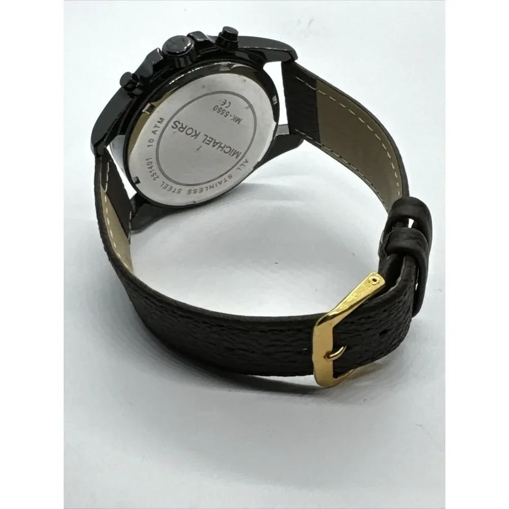 Michael Kors Bradshaw MK5550 Unisex Brown Leather Analog Dial Watch JNA778